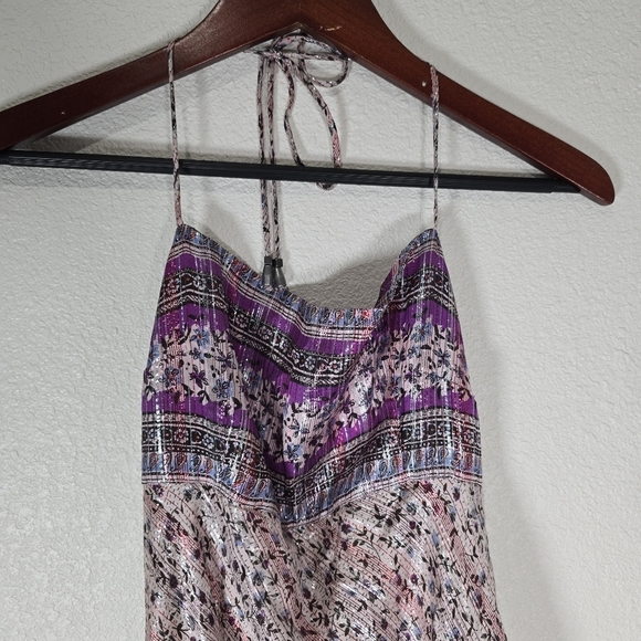 Free People Gia Nina Silk Midi Party Dress Size Large $350 Open Low Back - Picture 6 of 12